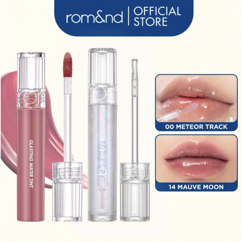 Combo Son tint lì Romand Glasting Water Tint 4g + Son bóng Romand Glasting Water Gloss 4.5g