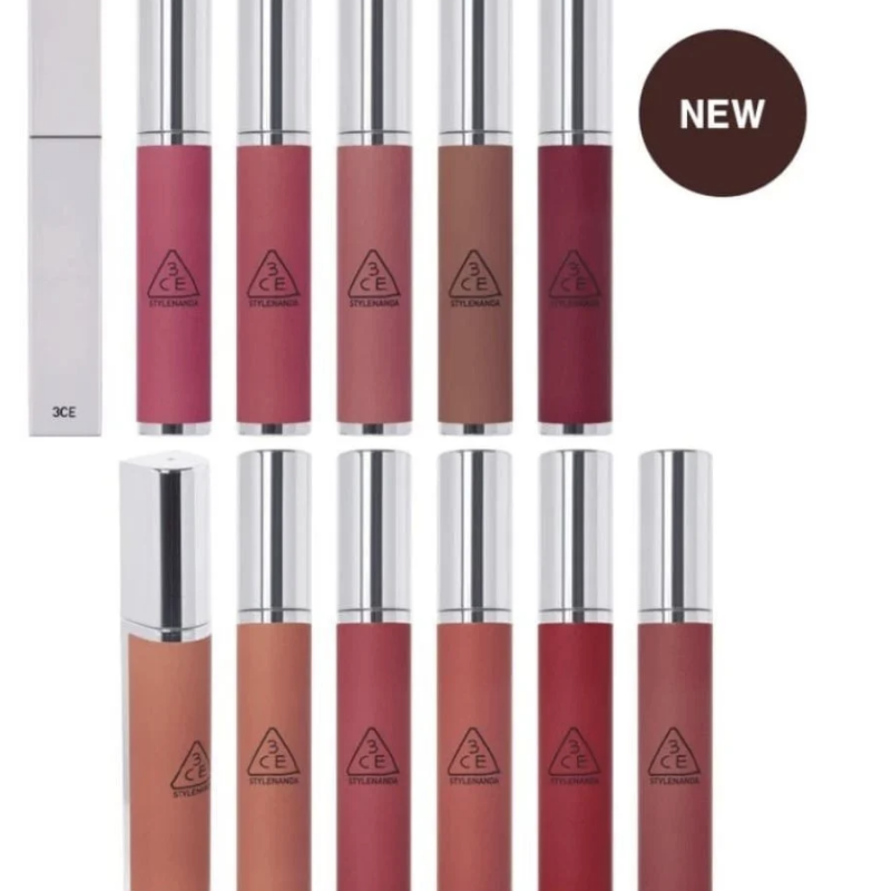 [ MUA SON 3CE FULLSIZE TẶNG 1 SON 3CE MINI] Son Kem Siêu Lì Mịn Môi 3CE Hazy Lip Clay